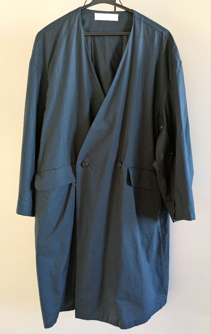 ETHOSENS kimono coat ダークグリーン　シャツコート