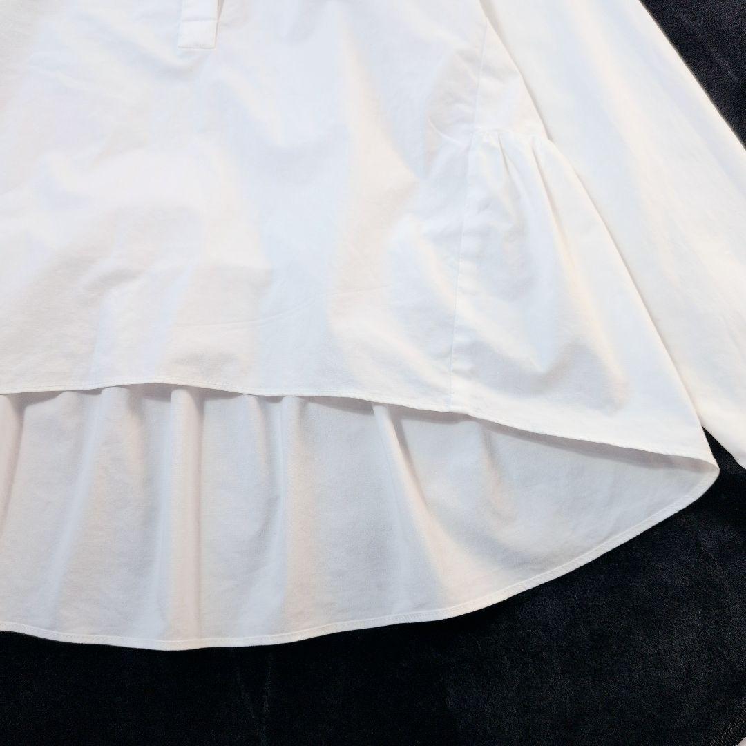 YOKOCHAN ヨーコチャン 長袖ブラウス チュニック フリル オフ白 綿M