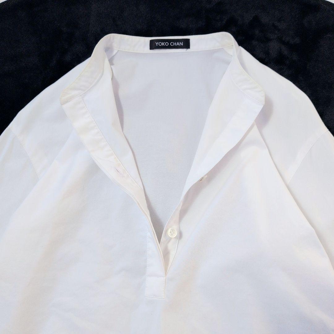 YOKOCHAN ヨーコチャン 長袖ブラウス チュニック フリル オフ白 綿M