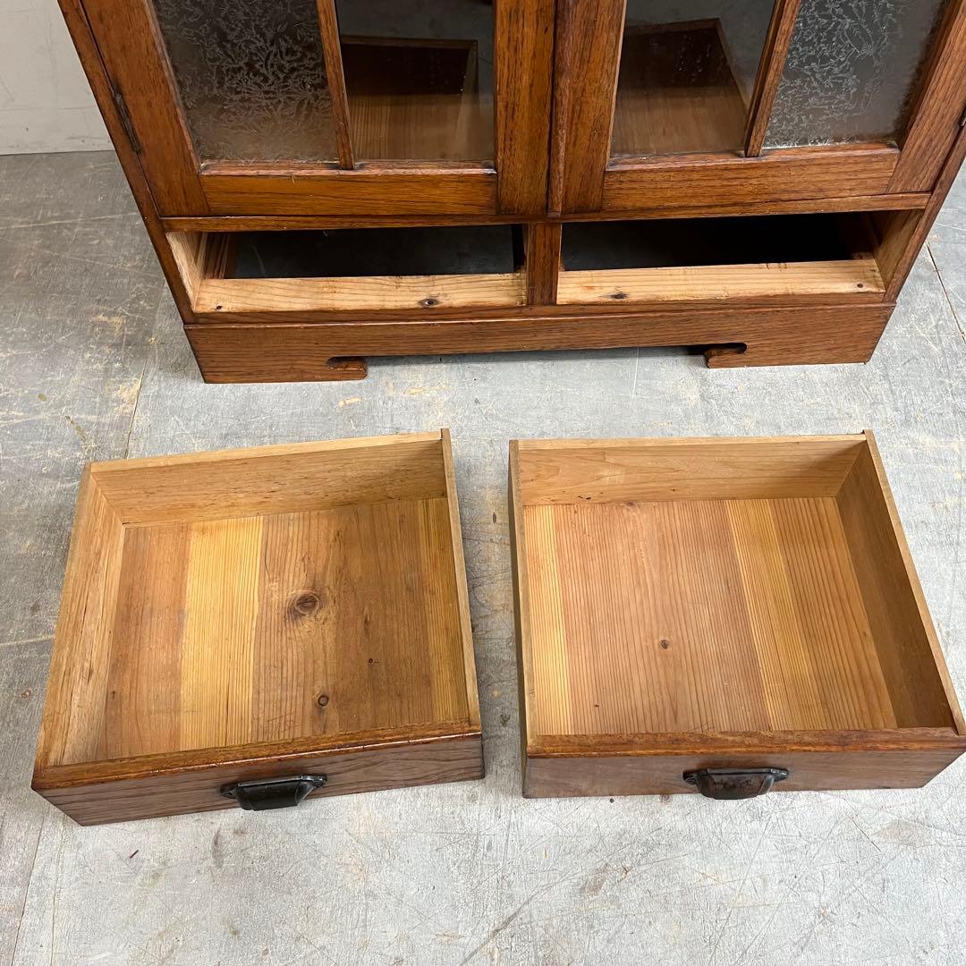 アンティーク ガラス戸棚 キャビネット 飾り棚 希少 z615