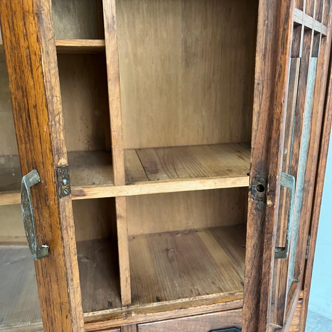 アンティーク ガラス戸棚 キャビネット 飾り棚 希少 z615