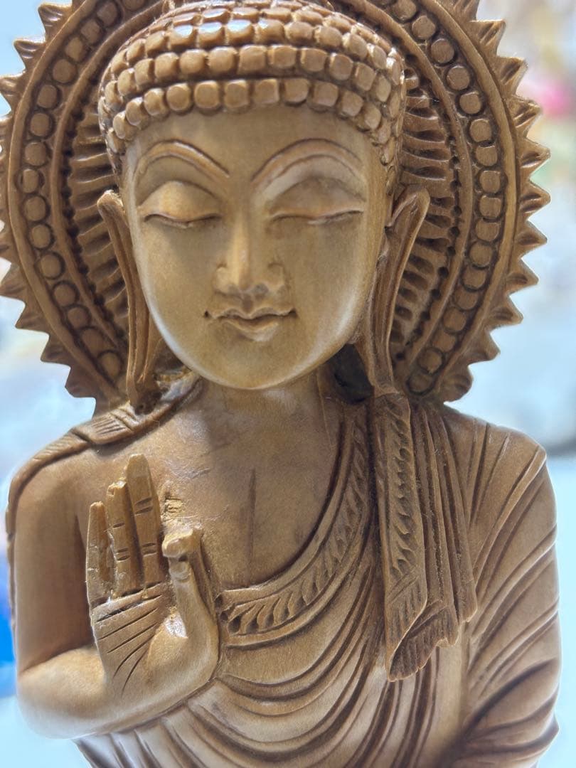 真正白檀　仏像　阿弥陀如来　彫刻　置物