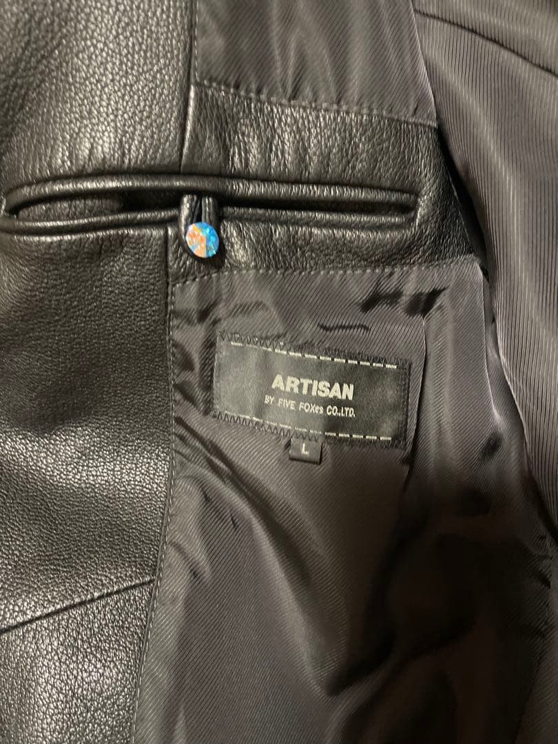 ARTISAN 黒レザージャケット スタンドカラー size L