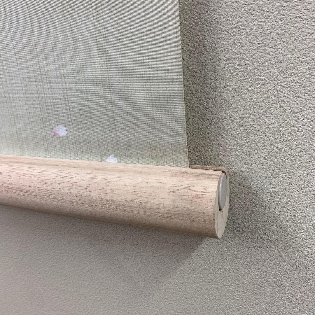 美品 掛け軸 野中晃司作「春霞」共箱 桜風景画 太巻き付 縁起物