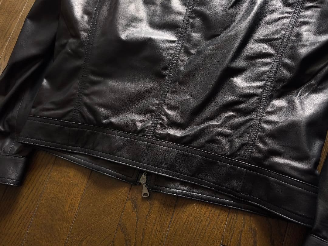 美品　EMMETI \"JURI SP LAMB SKIN\" レザーJKT 48