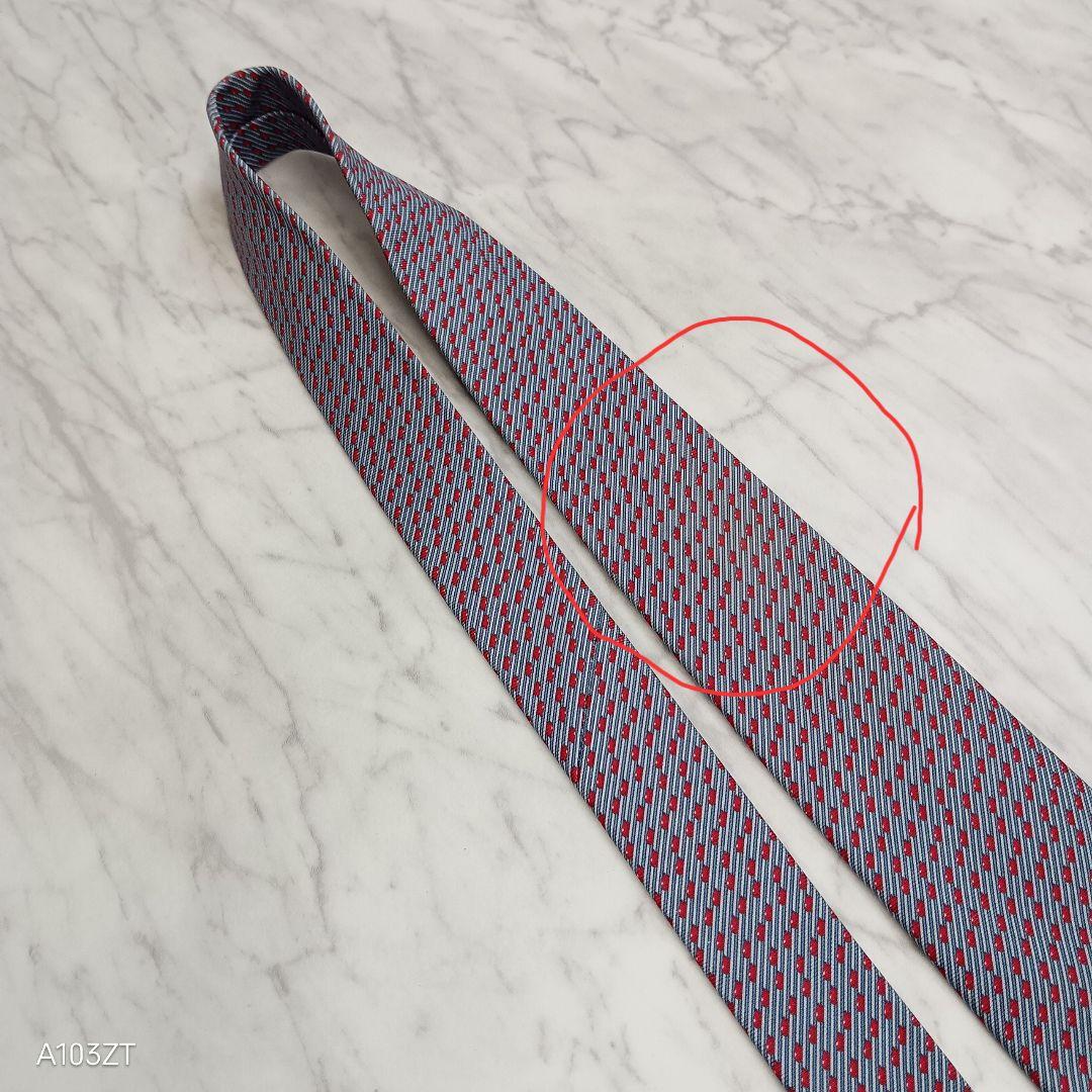 ●HERMES エルメス ネクタイ シルク100% マッチ棒 柄 マッチ箱 タグ