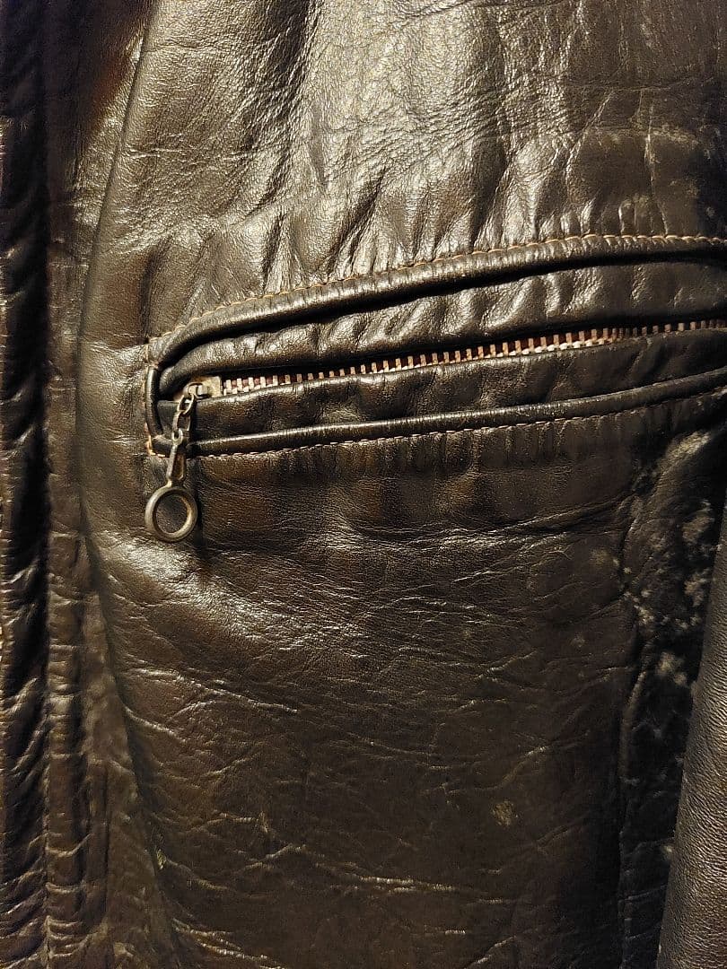 70s ヴィンテージ　シングルライダース　古着　黒　talon