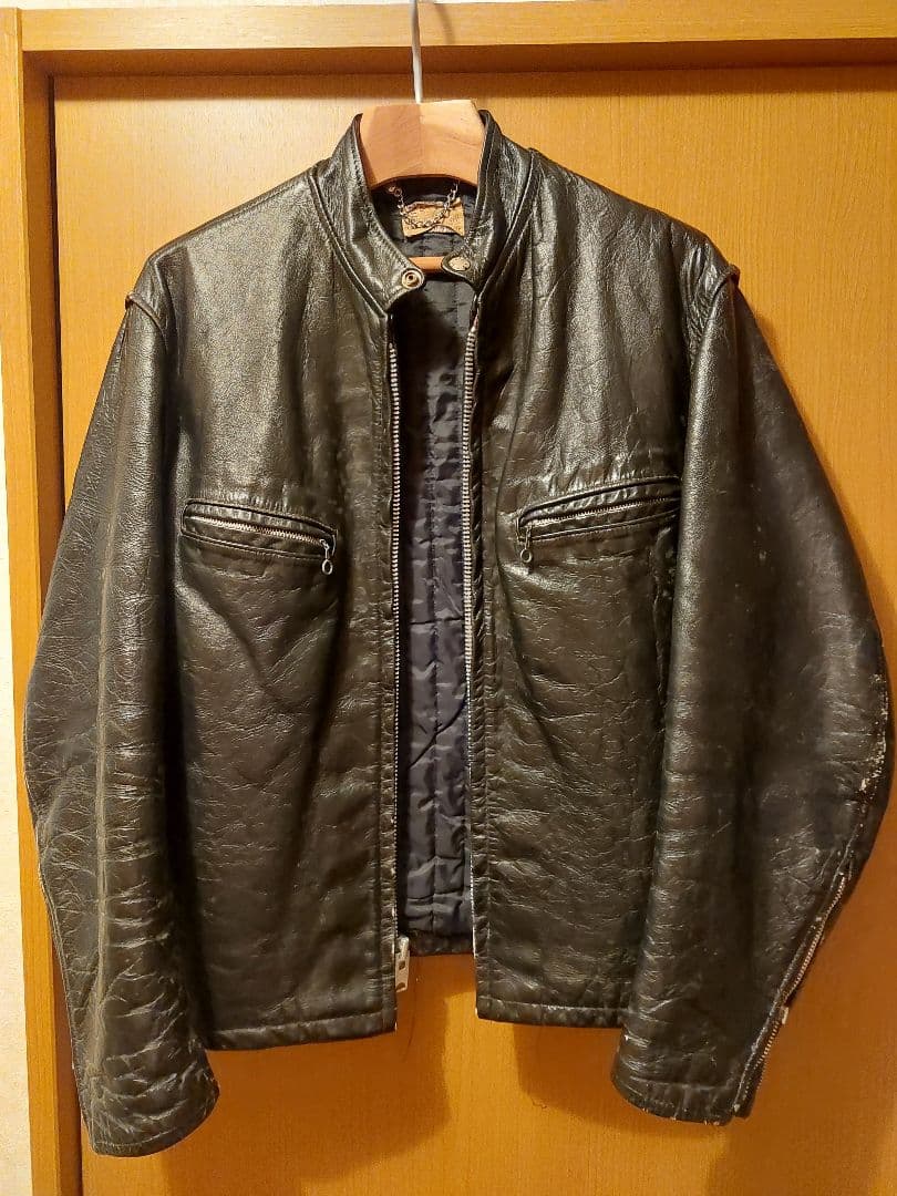 70s ヴィンテージ　シングルライダース　古着　黒　talon