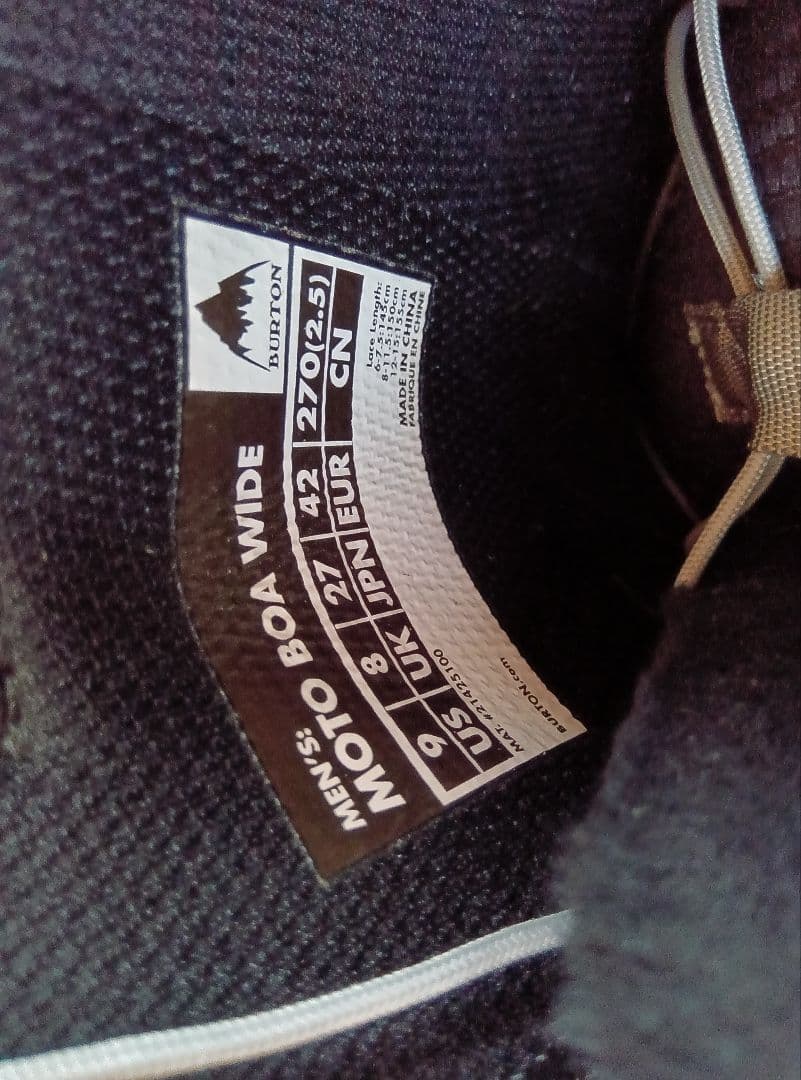 BURTONバートン MOTO BOA WIDE ボア スノボブーツ 27cm