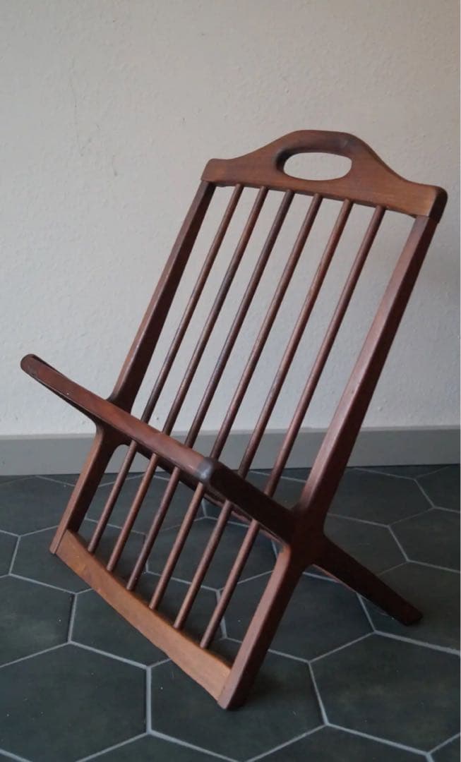 無垢材ヴィンテージ　マガジンラック ミッドセンチュリー 北欧