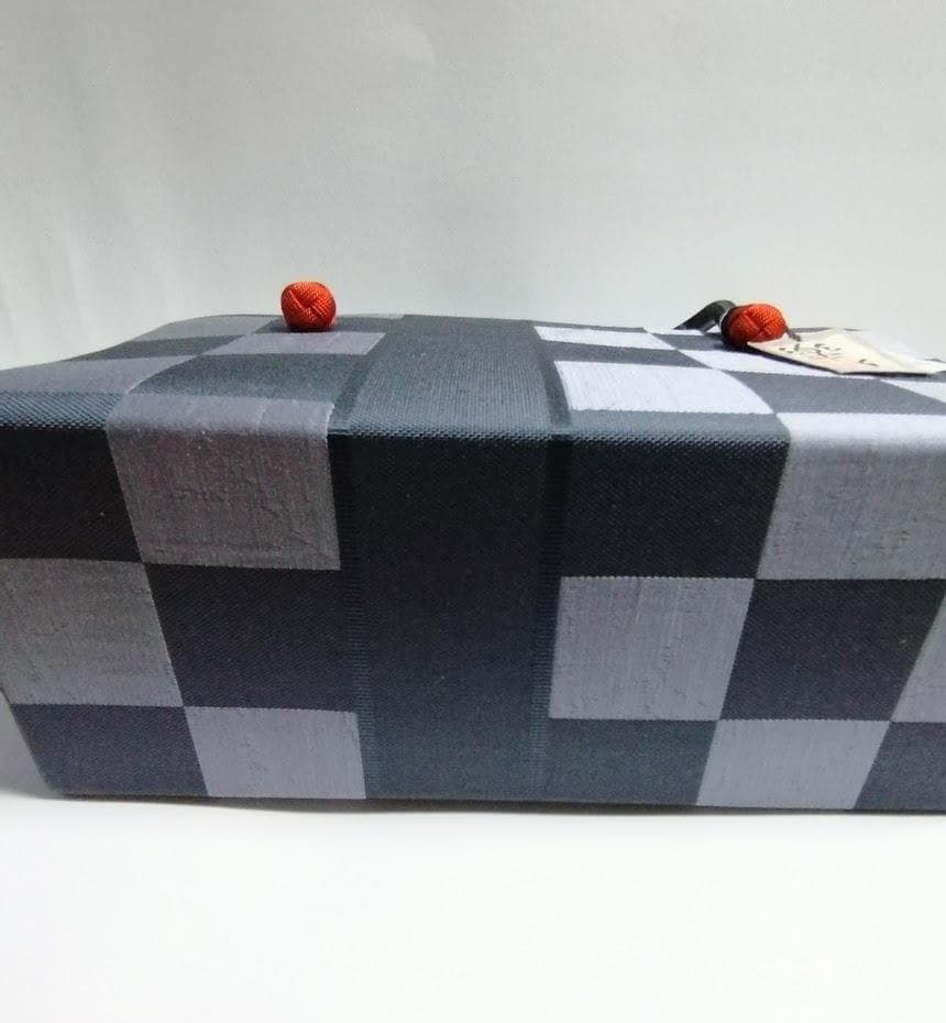 【新品・未使用】高級和装バッグ 市松模様 楽 落款入り モダン利休バック
