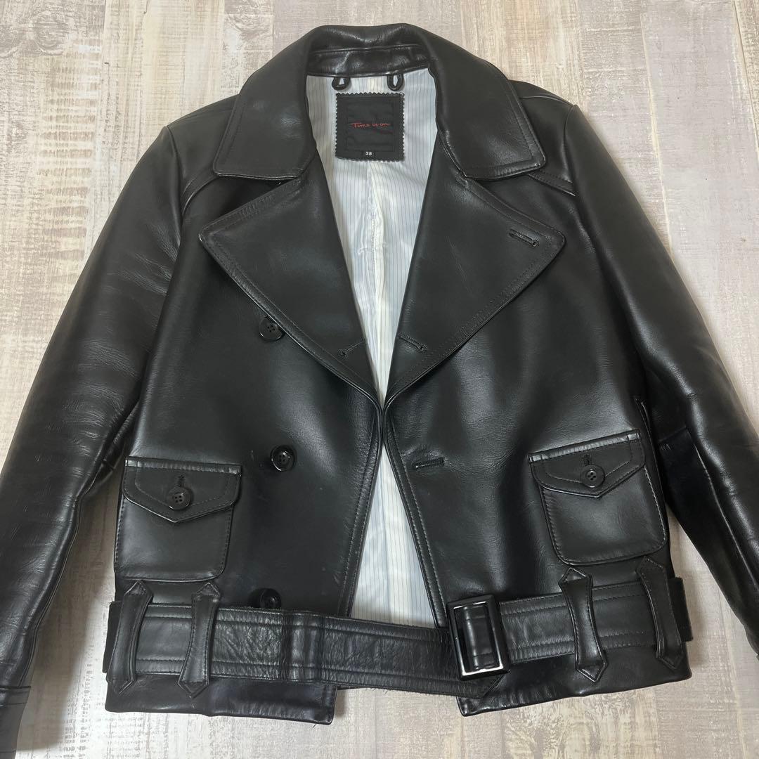 【極美品 柔らか上質牛革】Time is on カウハイド ダブル ライダース