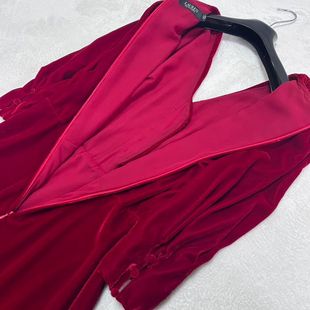 未使用級✨ローレンラルフローレン　ベロア 高級感　ロングワンピース　ドレス　4