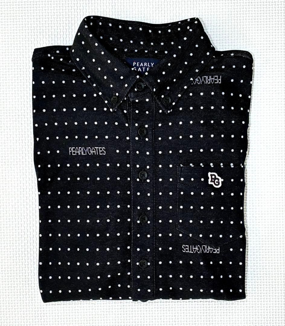 パーリーゲイツ ドットジャガード ボタンダウンポロカットソー（D.NAV／4）