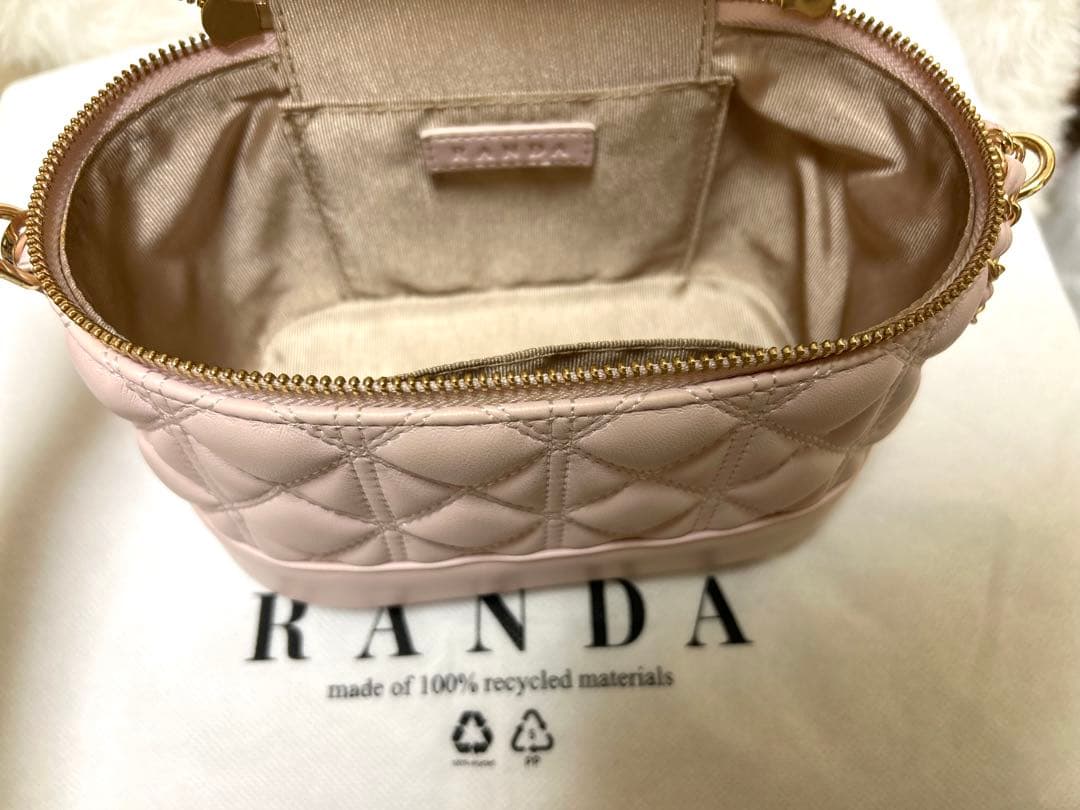 RANDAキルティング2WAYバニティバッグ ライトピンク ショルダーバッグ ♡̴