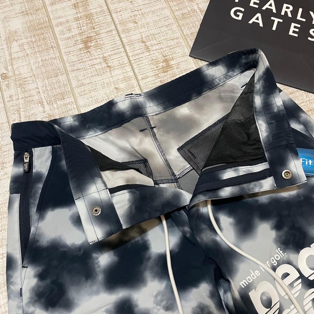 新品 パーリーゲイツ ハーフパンツ タイダイ柄 黒ホワイト XLサイズ（6）