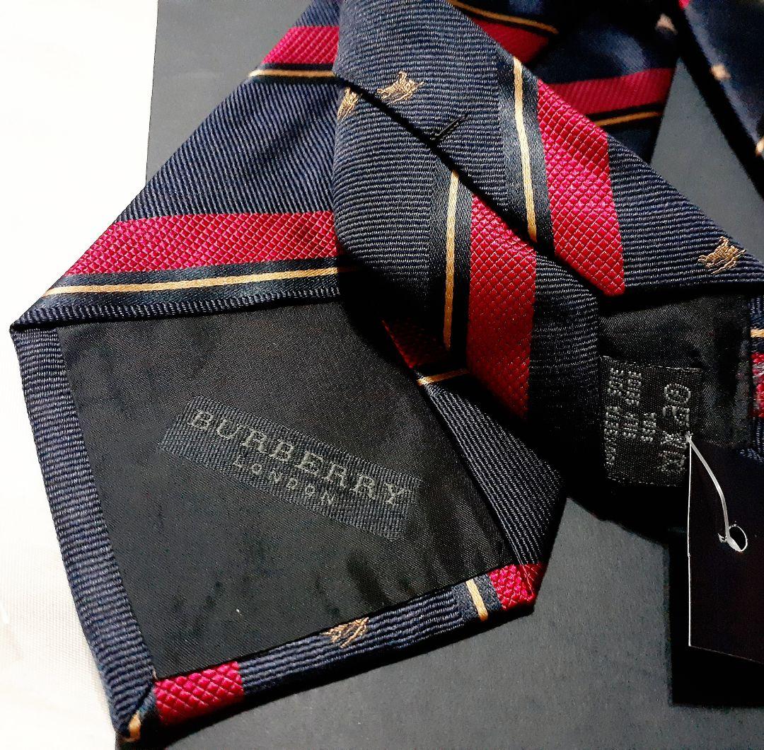 BURBERRY バーバリー ネクタイ ホースロゴ レジメンタル イタリア製
