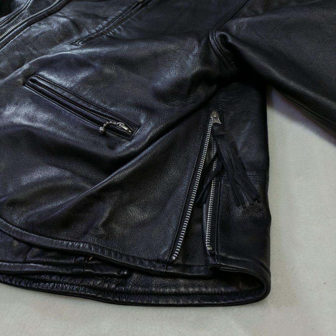 BEAMS　変形　ダブルライダース　ブルゾン　フリンジ　サイドジップ 短丈