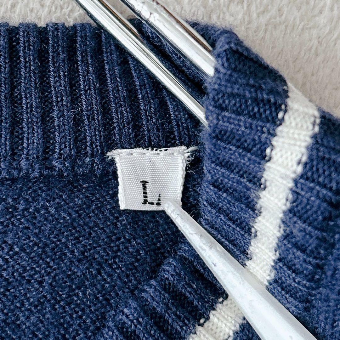 近年✨12 VTWELVE トップス ゴルフウェア ニット　長袖　ブルー　L