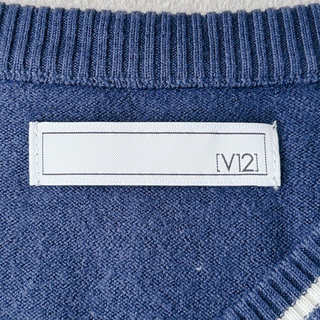 近年✨12 VTWELVE トップス ゴルフウェア ニット　長袖　ブルー　L