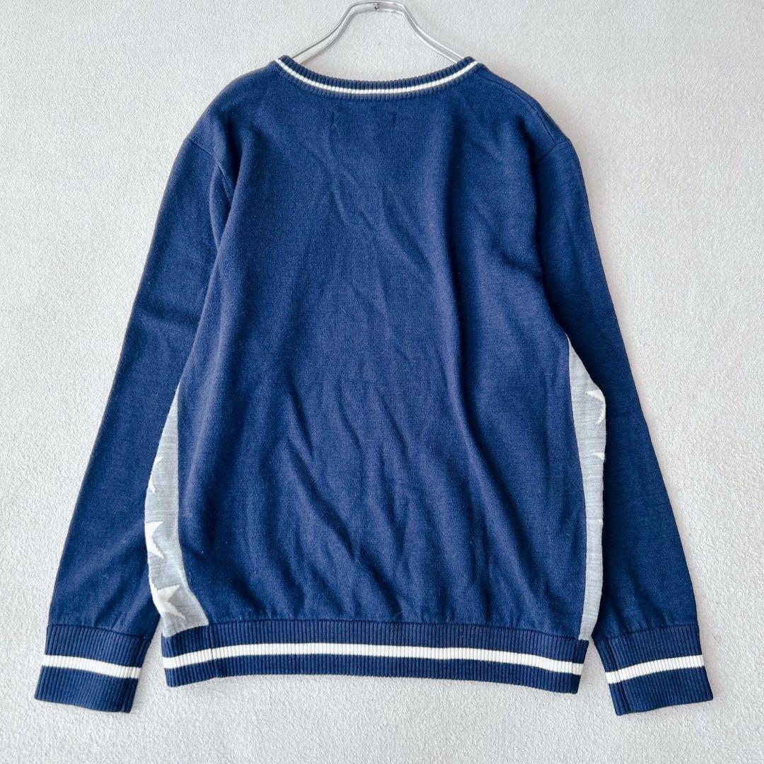 近年✨12 VTWELVE トップス ゴルフウェア ニット　長袖　ブルー　L