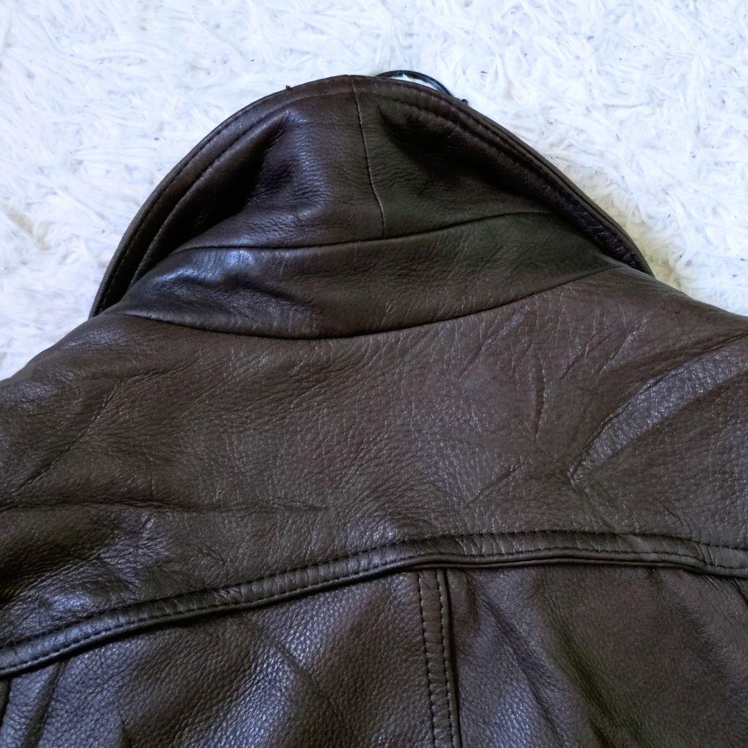 90s　最高級　鹿革　ヴィンテージ　ディアレザージャケット　Y2K　ブラウン系