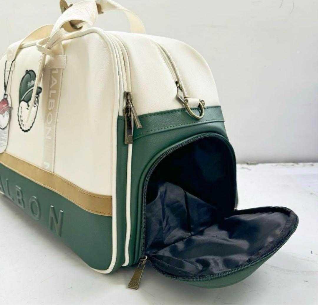 Malbon ゴルフバッグ 大容量 ホワイト×グリーン ☘️ ラウンド必携