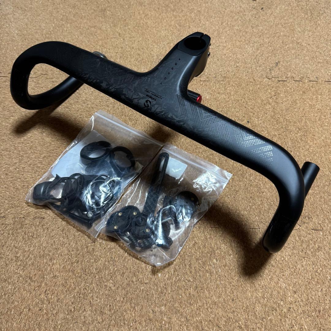 ロードバイク　一体型　カーボン　エアロ　ドロップハンドル 380-80mm