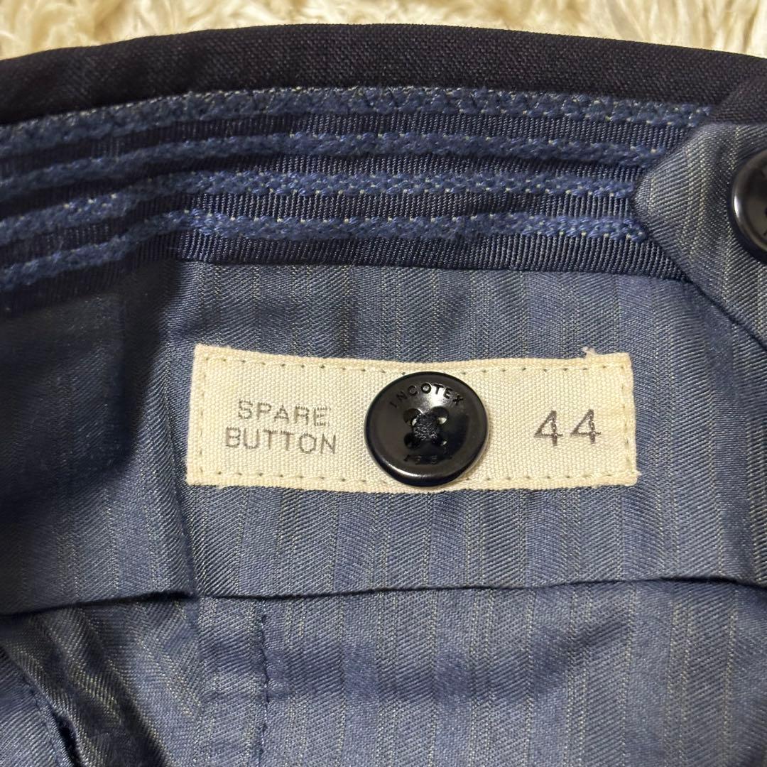 【美品】INCOTEX SLIM FITウールスラックス ネイビー 44