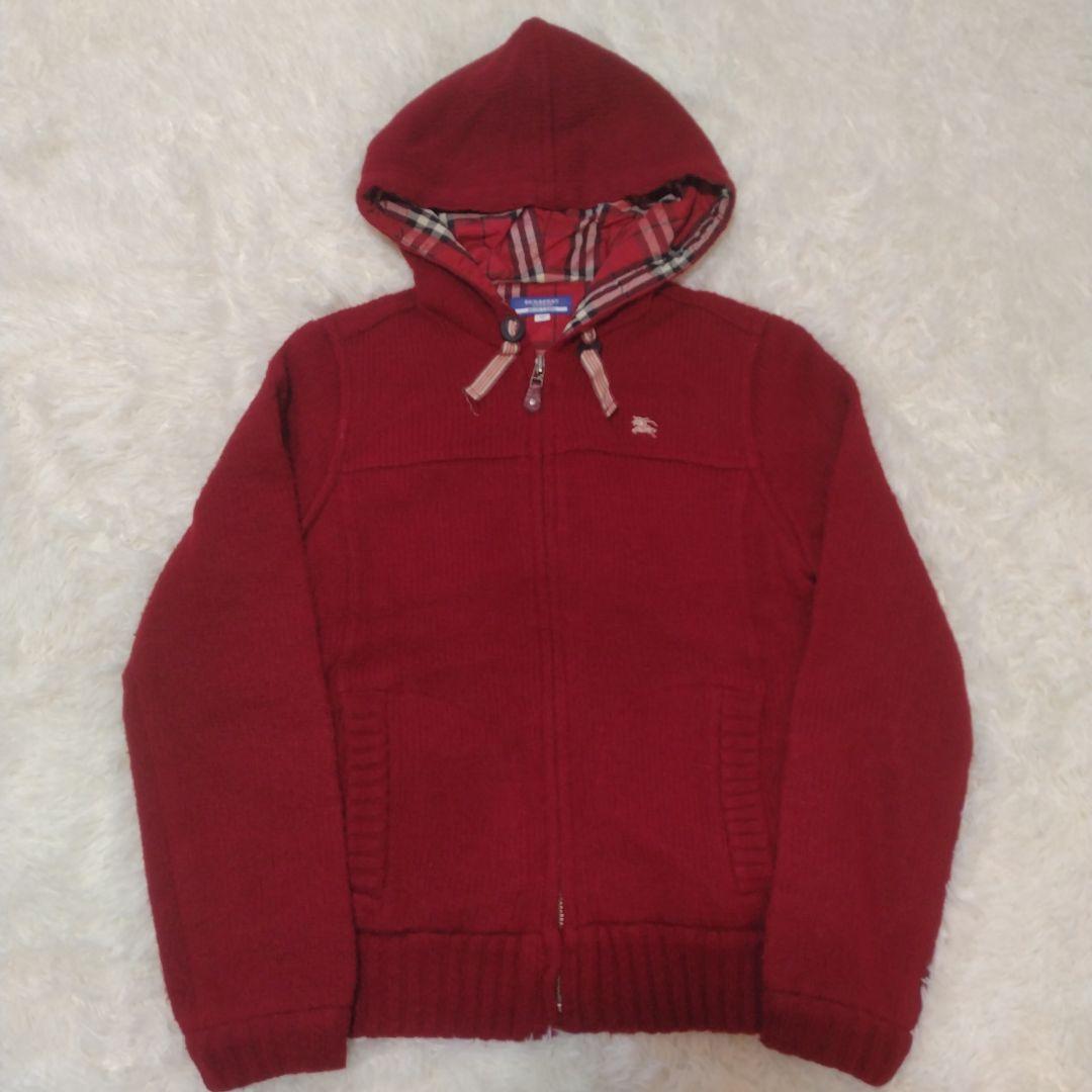 バーバリー ブルーレーベル ニット パーカー ノバチェック 38