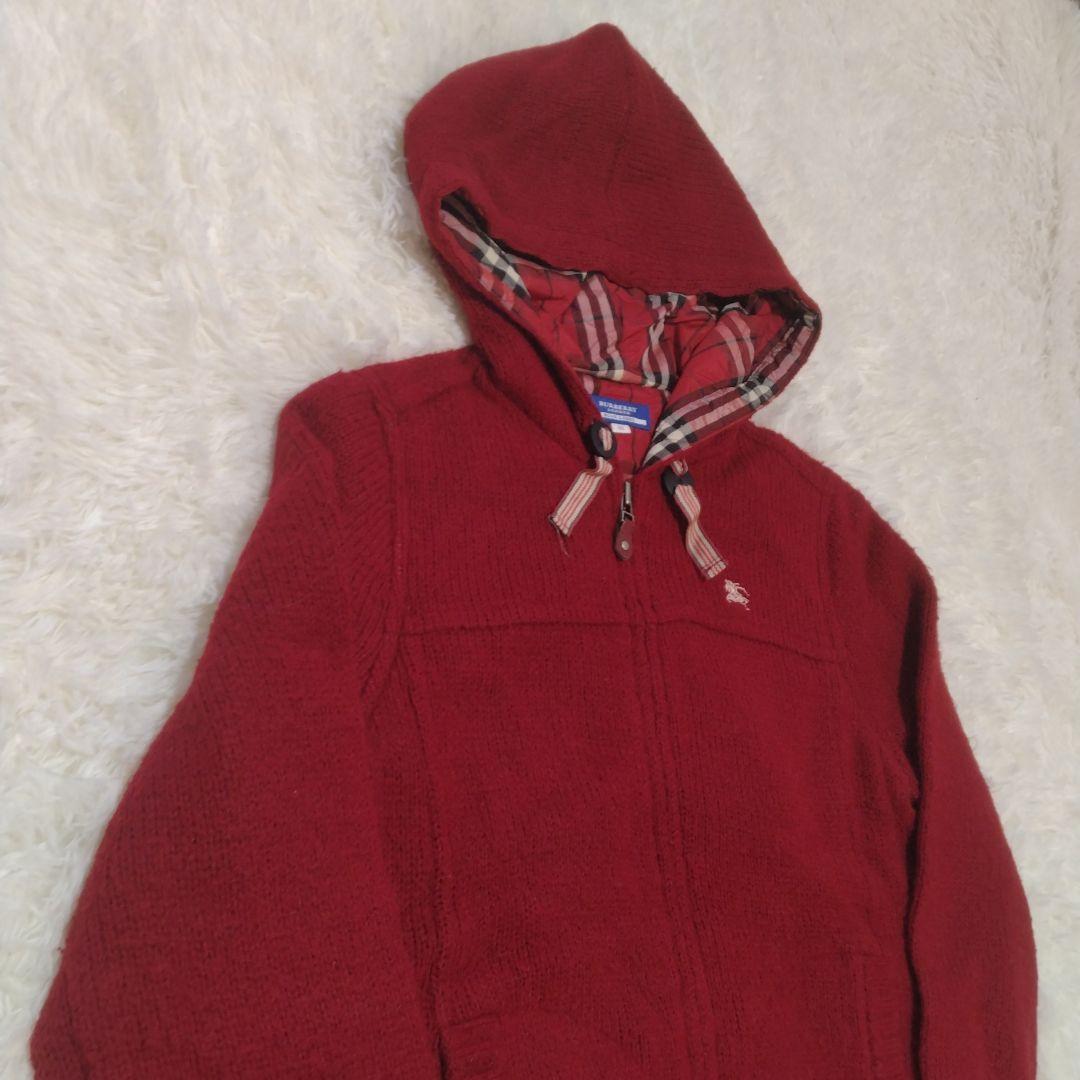 バーバリー ブルーレーベル ニット パーカー ノバチェック 38