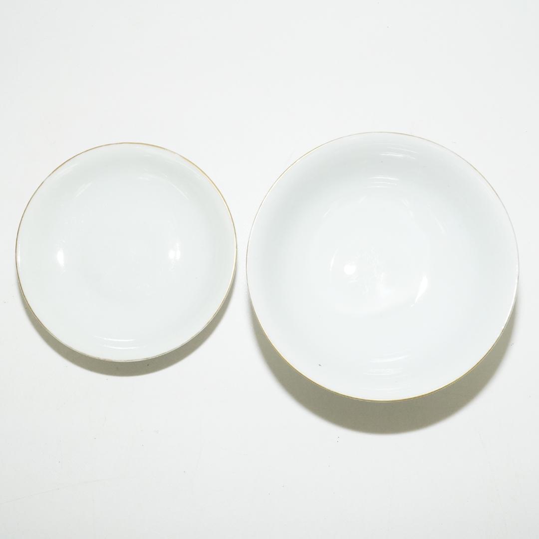 古伊万里　蓋付 飯 茶碗　14客 染付金彩木箱入り