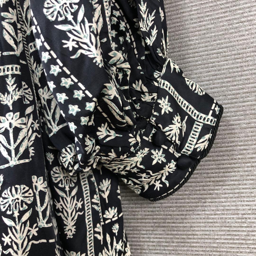 ne Quittez pas モダールサテンパッチワークプリントドレス S