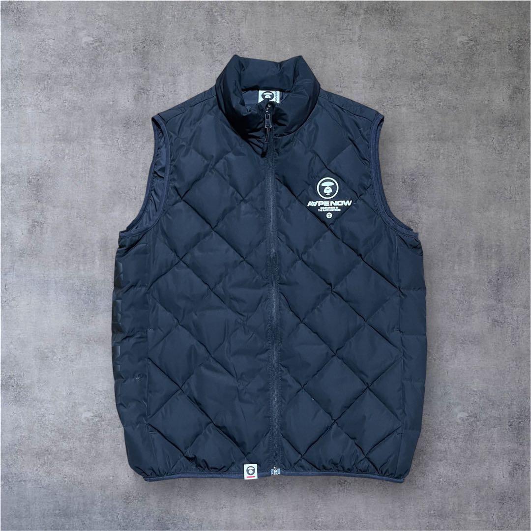 アベイシングエイプ キルティングダウンベスト　 ブラック　黒　S