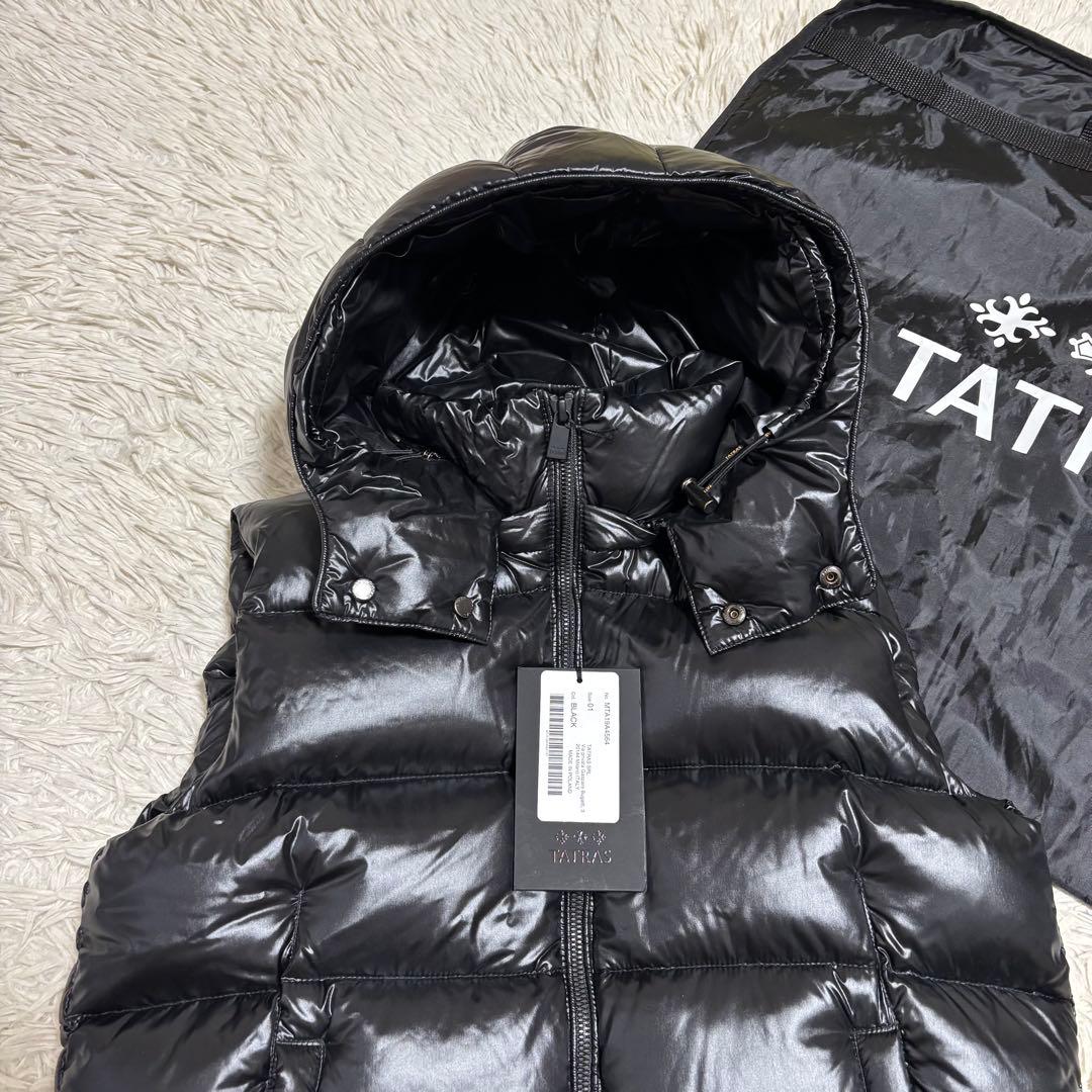 未使用 TATRAS POSEIDONE ダウンベスト ブラック 01 フード