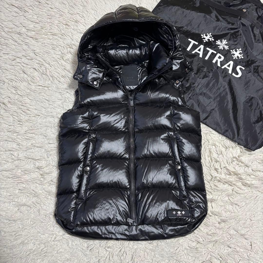 未使用 TATRAS POSEIDONE ダウンベスト ブラック 01 フード