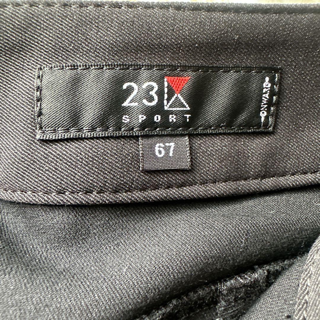 新品タグ付 23区 ゴルフ パンツ 黒 67 M〜L ストレッチ フレア