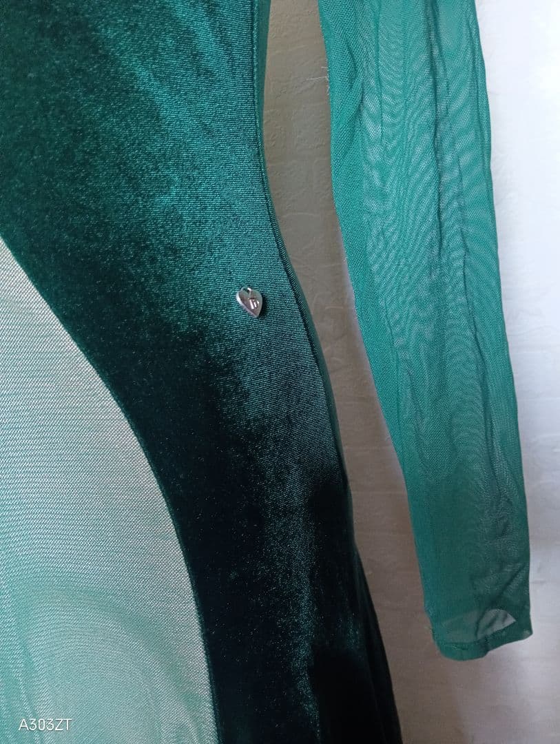 TID社交ダンスドレス 緑色 Vネック