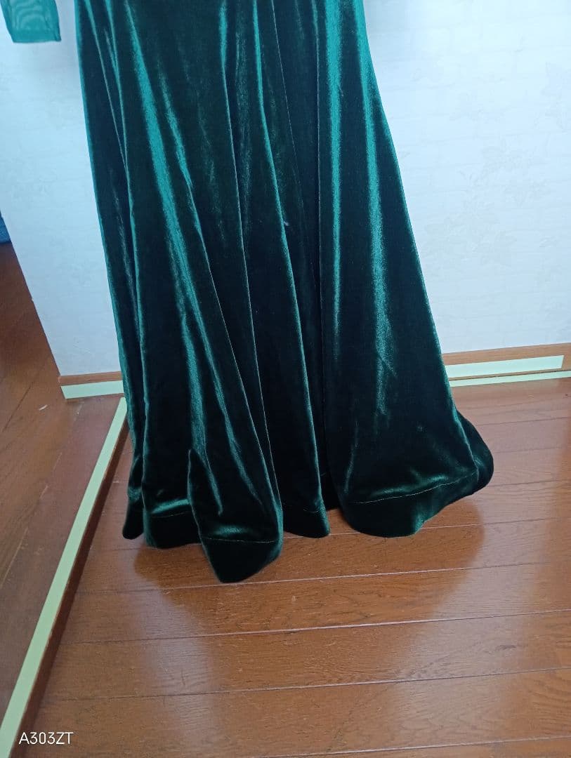 TID社交ダンスドレス 緑色 Vネック