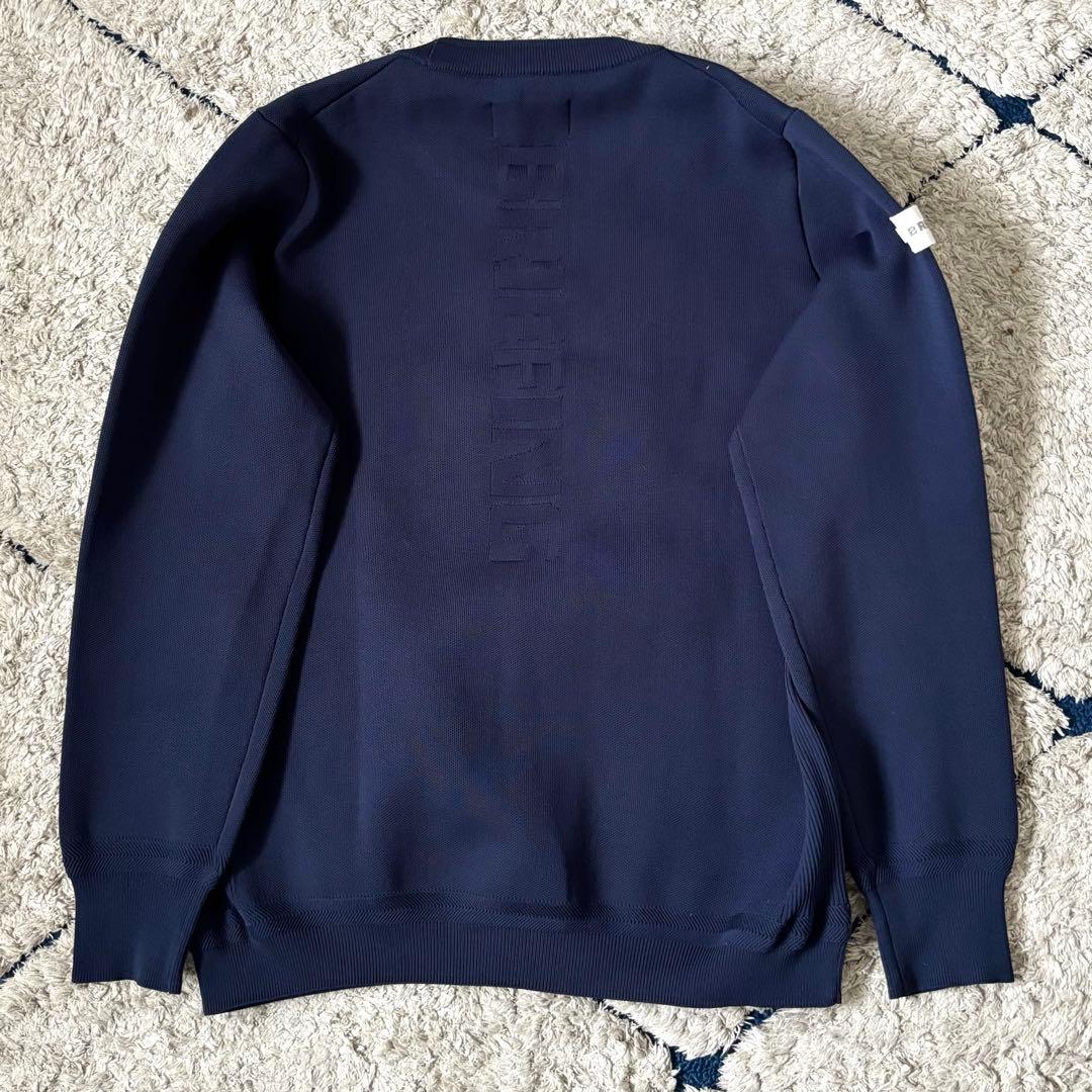 【極美品✨】ブリーフィング　ニット　セーター　ロゴ　長袖　ネイビー　Ｌサイズ