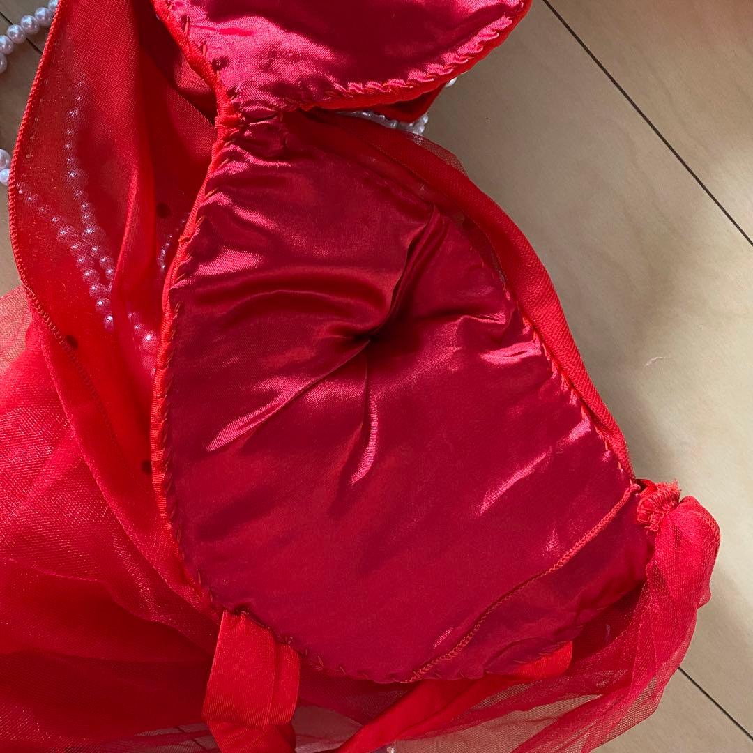 最大値引き！　ベリーダンス　衣装　赤　パール　XXL