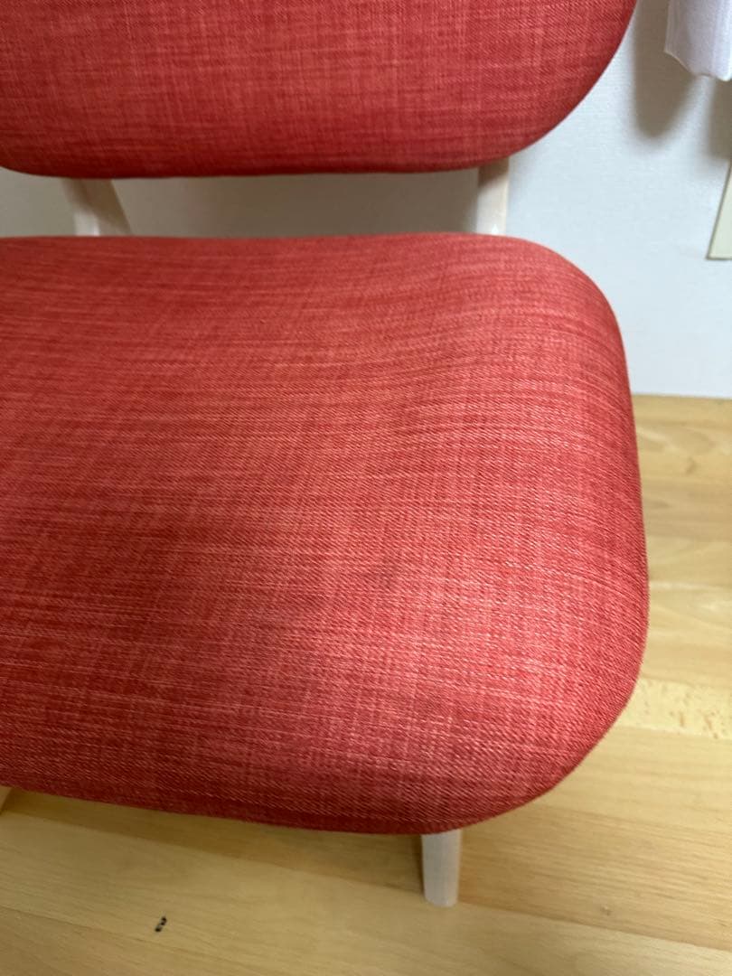 人気　リビングダイニング1人用チェア　リラックスワイド　オレンジ