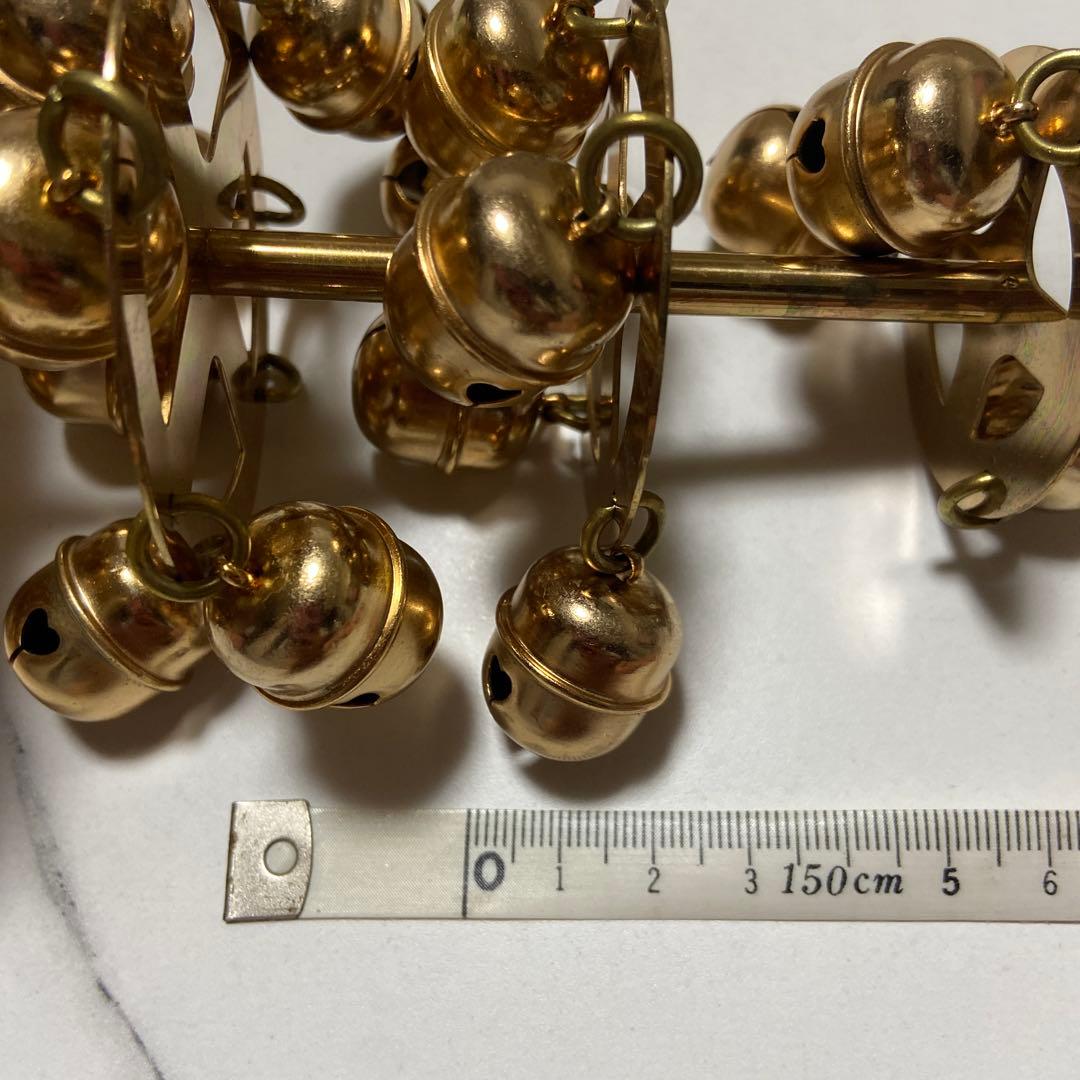 日本舞踊用 鈴 オレンジ色 花柄　三番叟鈴　神楽鈴