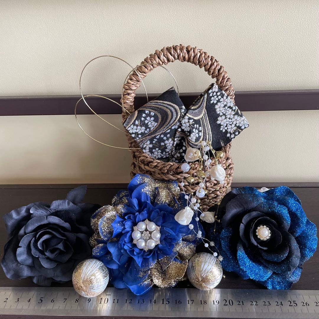 青　和装髪飾り　振袖髪飾り　成人式髪飾り　着物髪飾り　色打掛髪飾り　結婚式