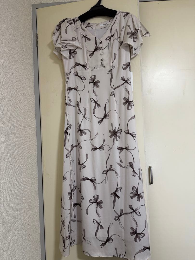 snidel スナイデルSustainableリボンプリントワンピース　サイズ2