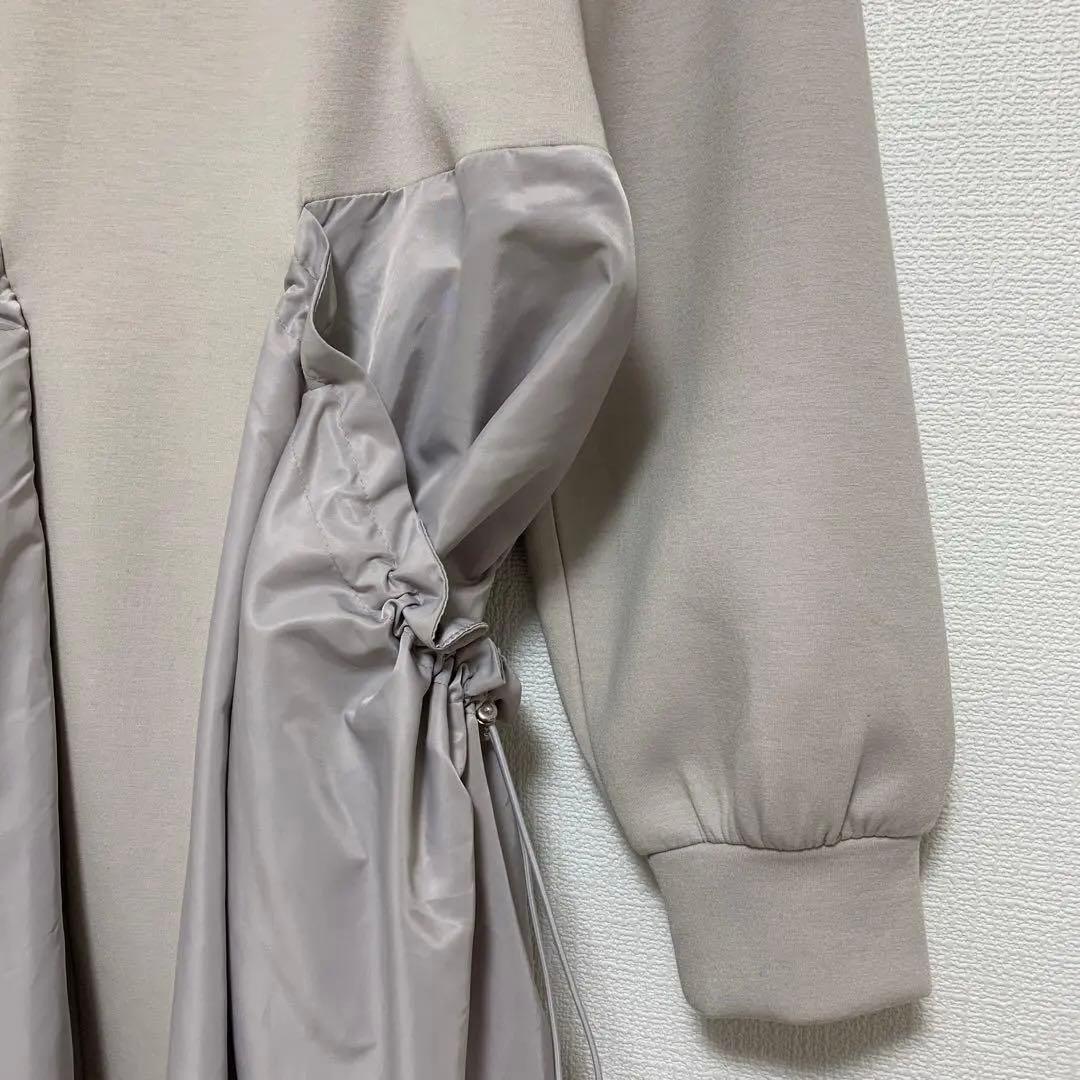 ヘレンチア★サイド ドローコードポケット ワンピース Fサイズ グレー ロング