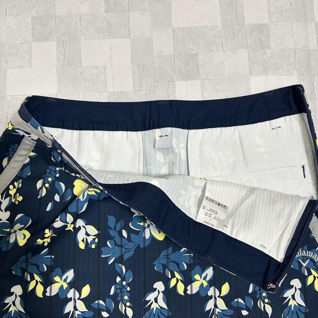 美品 キャロウェイ ゴルフウェア セットアップ 花柄 ネイビー Lサイズ 希少