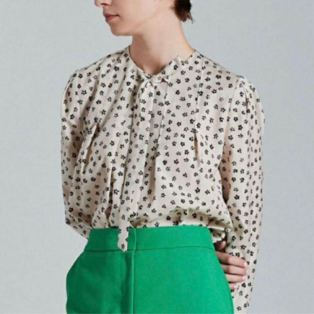 Ballsey ボールジィ プチフラワープリントボウタイブラウス 花柄 36