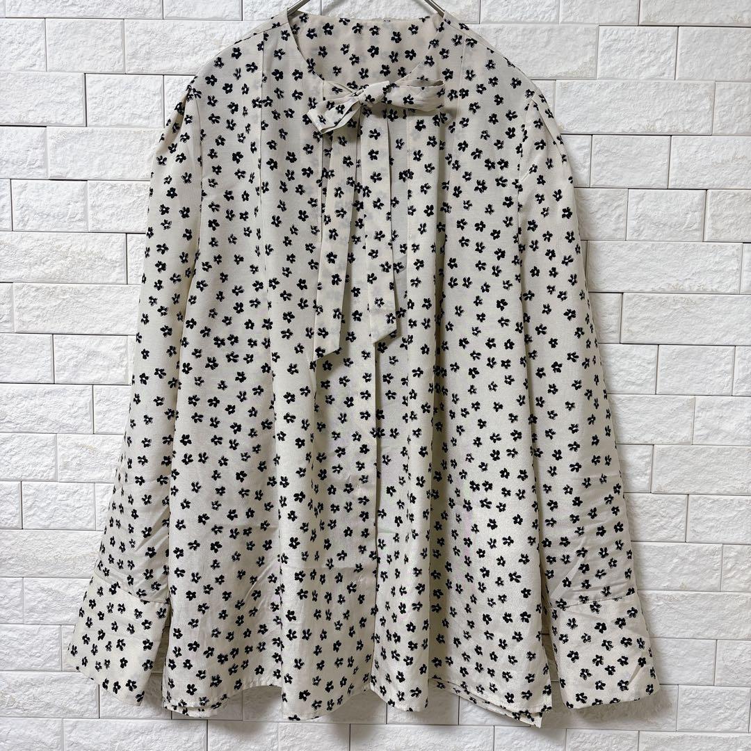 Ballsey ボールジィ プチフラワープリントボウタイブラウス 花柄 36