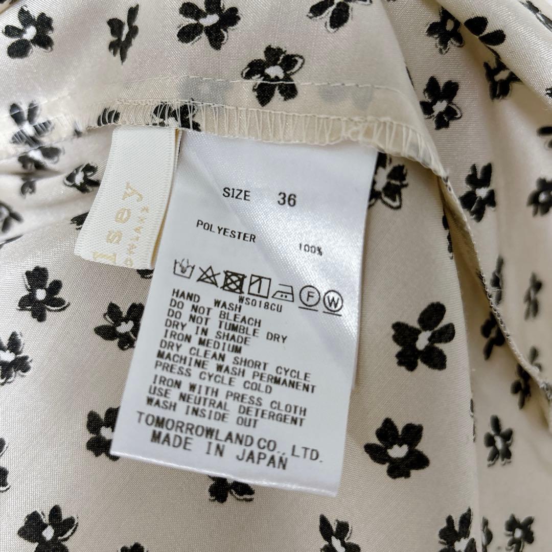 Ballsey ボールジィ プチフラワープリントボウタイブラウス 花柄 36